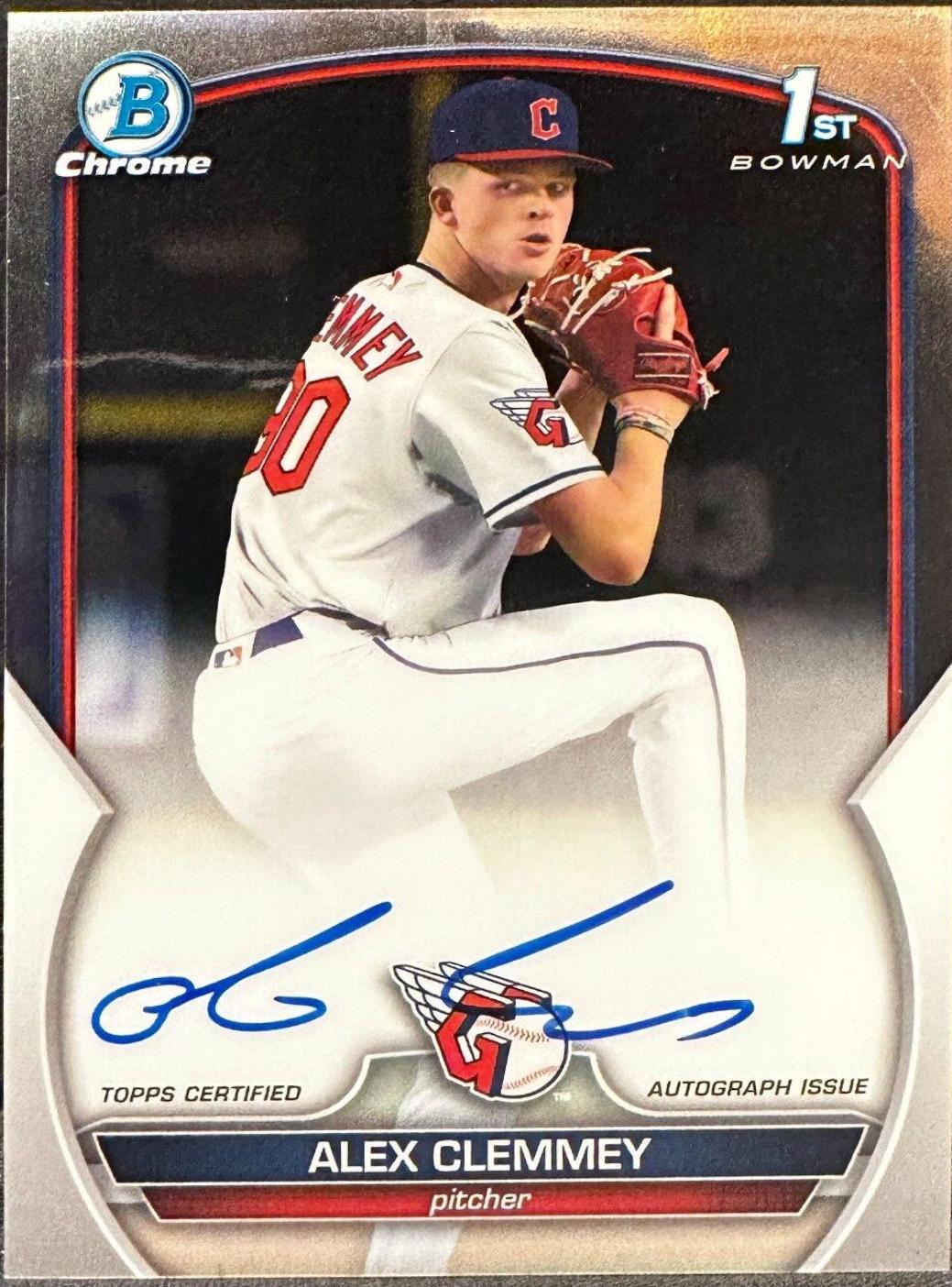 Alex Clemmey #CDA-AC Baseball Cards 2023 Bowman Draft Chrome Prospect Autographs