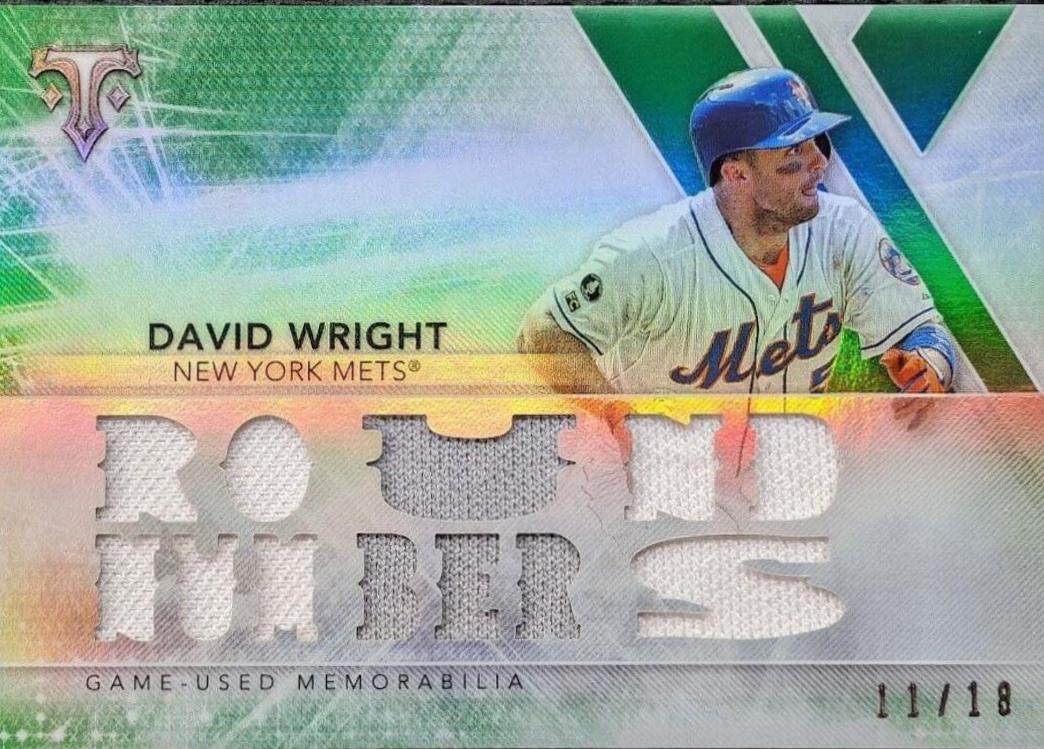 David Wright #TTR-DW3 Baseball Cards 2015 Topps Triple Threads Relics