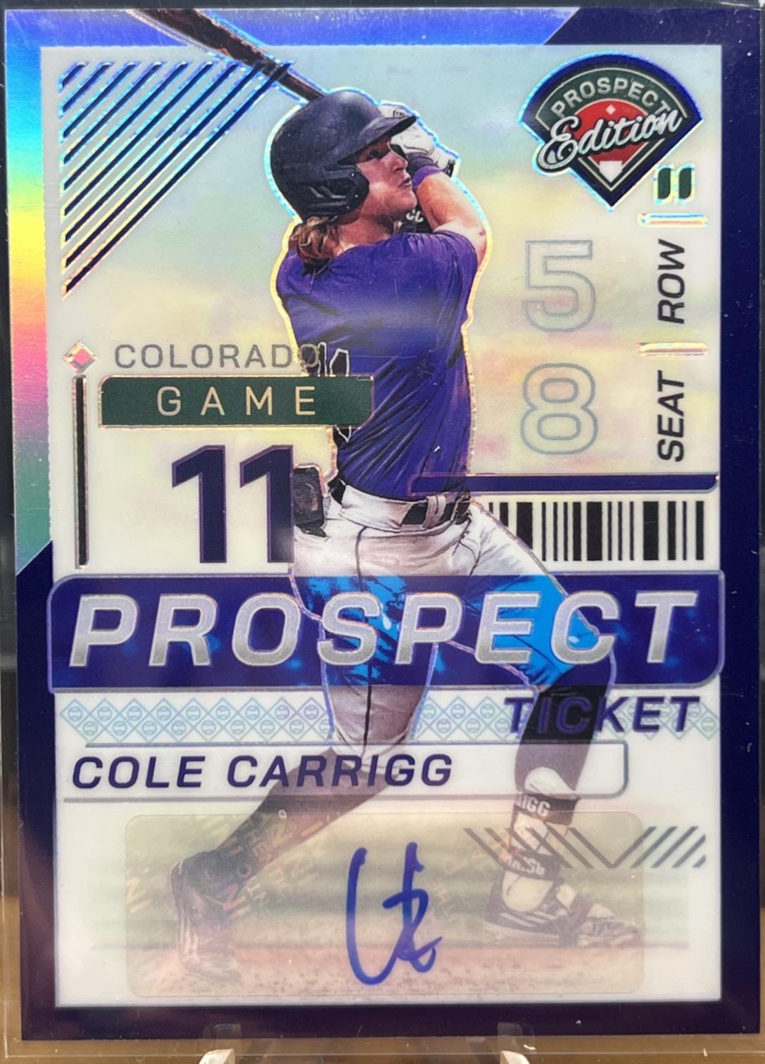 Cole Carrigg [Purple Holo Ticket Signature] #84