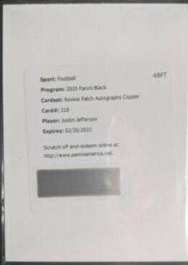 Justin Jefferson [Patch Autograph Copper] #218