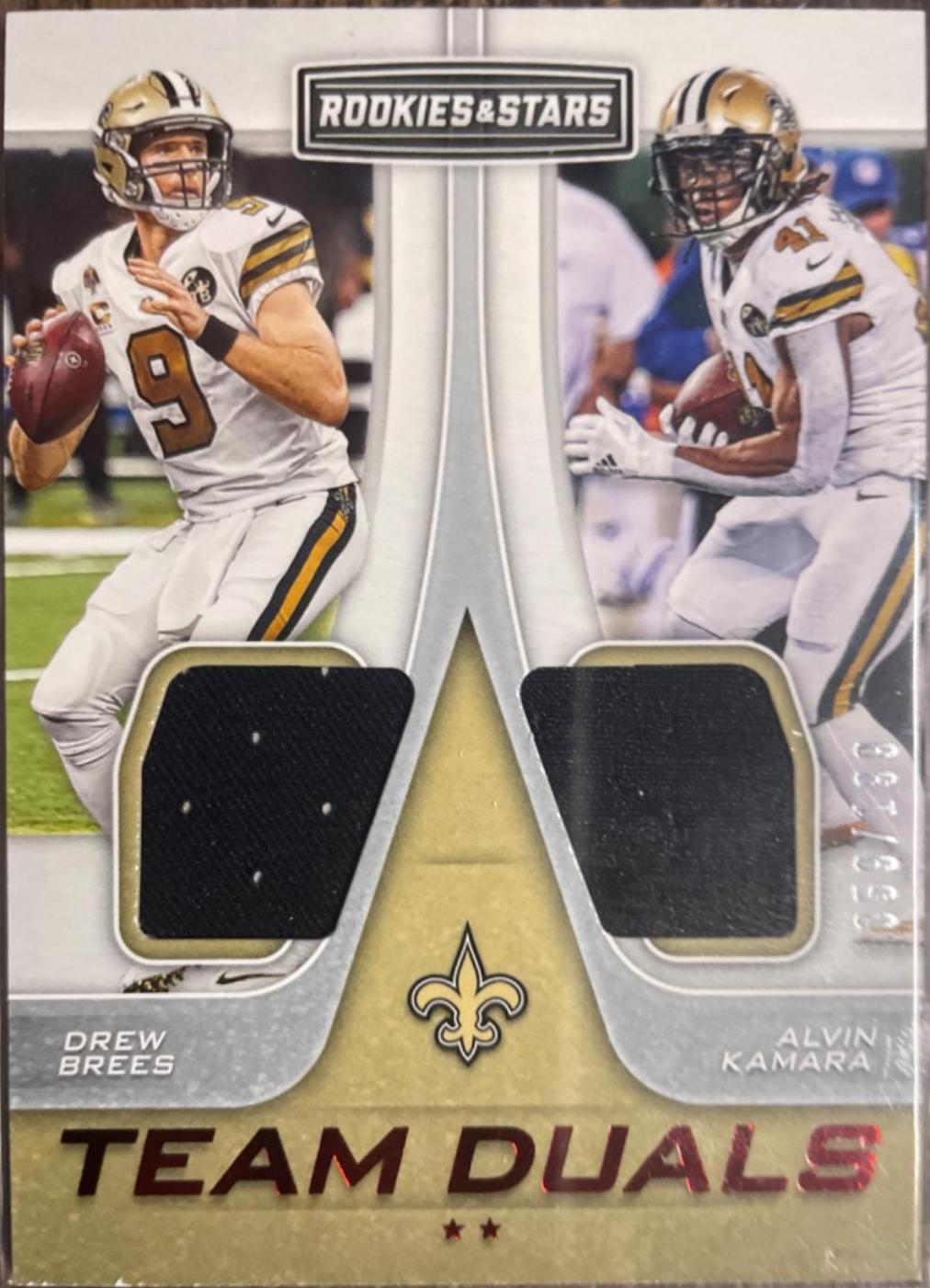 Brees/Kamara #TD-DA Football Cards 2019 Panini Rookies & Stars Team Duals Relics