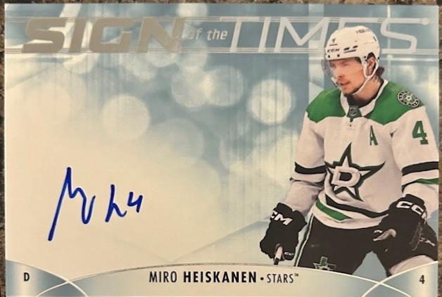 Miro Heiskanen #SOTT-MH Hockey Cards 2023 SP Authentic Sign of the Times