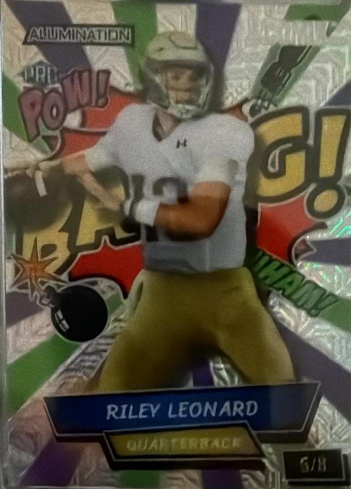 Riley Leonard #AC-RL 2024 Wild Card Alumination Just The Hits Comix Cross Hatch Football