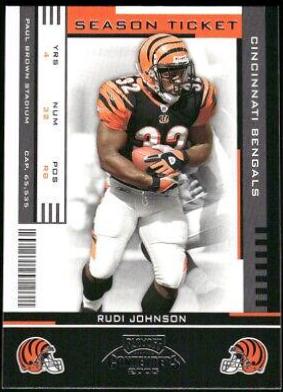 Rudi Johnson #22 Football Cards 2005 Playoff Contenders