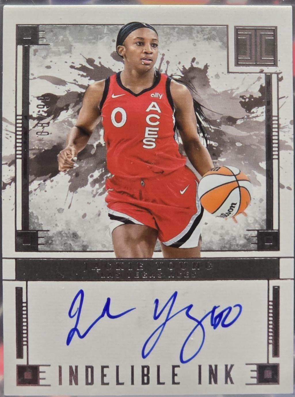 Jackie Young #18 2025 Panini Impeccable WNBA Indelible Ink Signatures