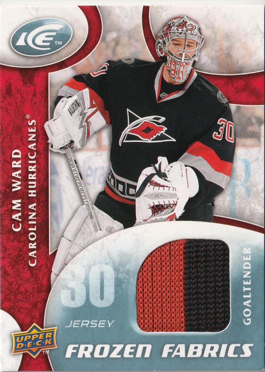Cam Ward #FR-CW Hockey Cards 2009 Upper Deck Ice Frozen Fabrics