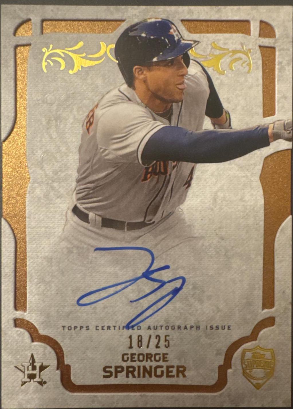 George Springer #SA-GS Baseball Cards 2015 Topps Supreme Autograph