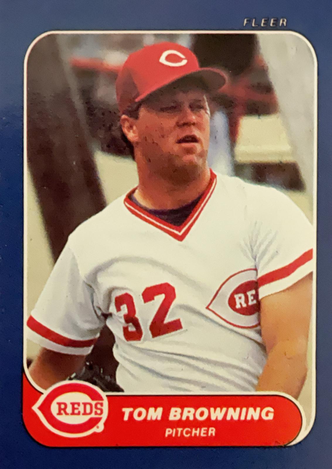 Tom Browning #38 Baseball Cards 1986 Fleer Mini