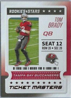 Tom Brady #3 Football Cards 2020 Panini Rookies & Stars Ticket Masters