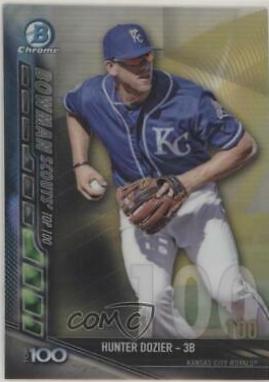 Hunter Dozier #BTP-100 Baseball Cards 2017 Bowman Scouts' Top 100