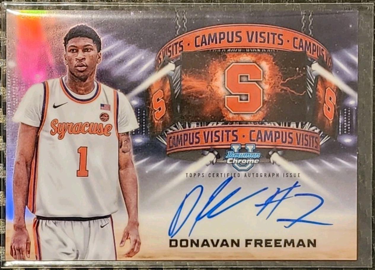 Donavan Freeman #CVA-DF Basketball Cards 2024 Bowman Chrome University Campus Visit Autograph