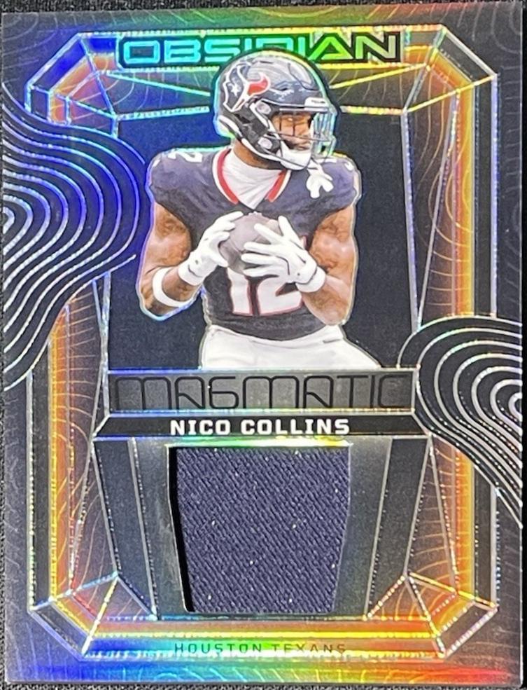 Nico Collins #20 Football Cards 2024 Panini Obsidian Magmatic Memorabilia