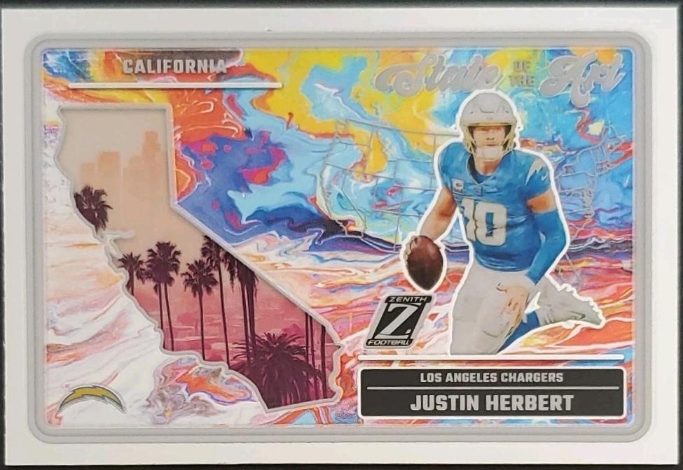 Justin Herbert #8 Football Cards 2024 Panini Zenith State of the Art