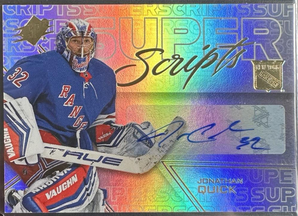 Jonathan Quick #SS-QU Hockey Cards 2024 SPx SuperScripts