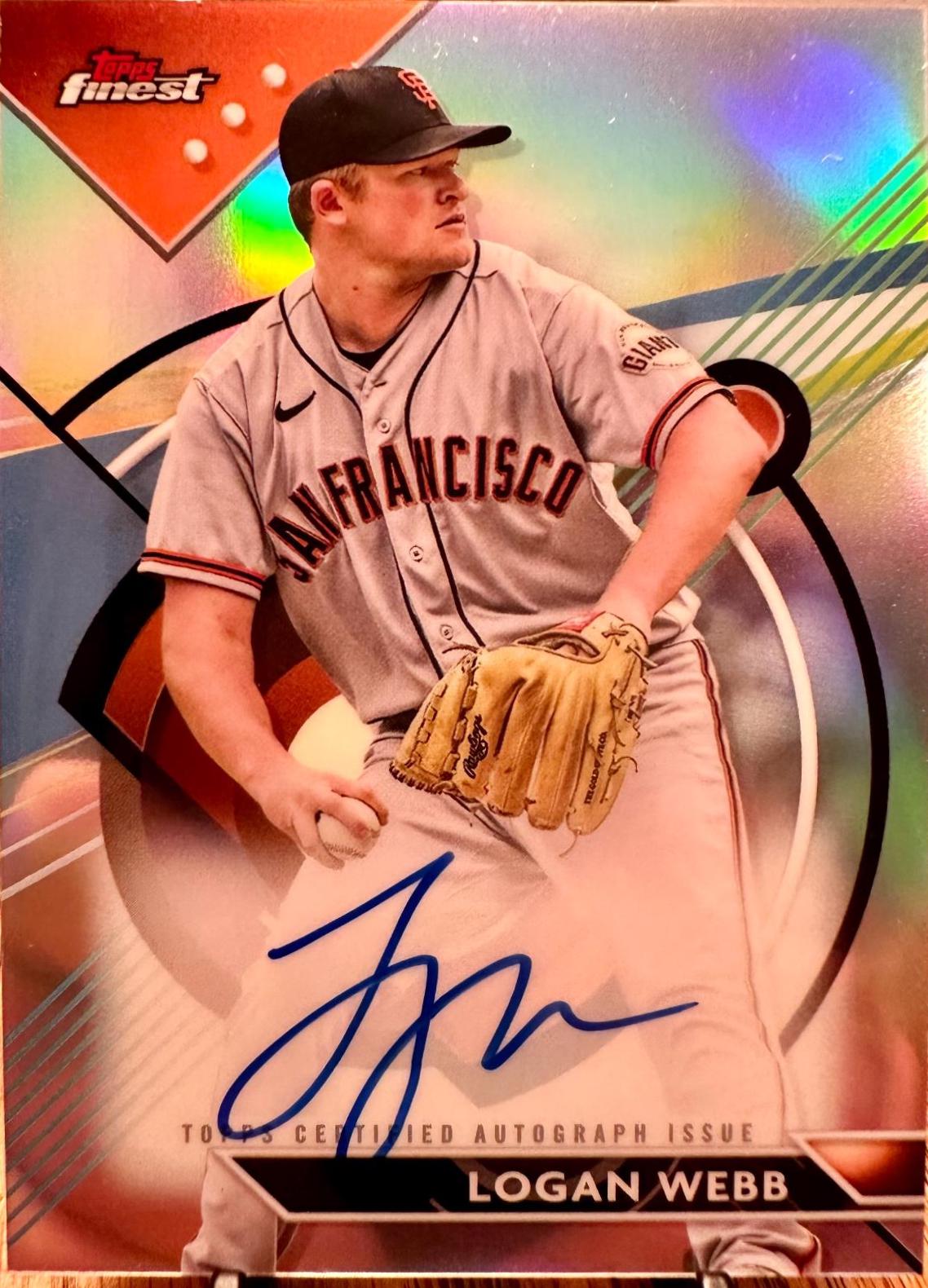Logan Webb #FA-LWE 2023 Topps Finest Autographs Baseball