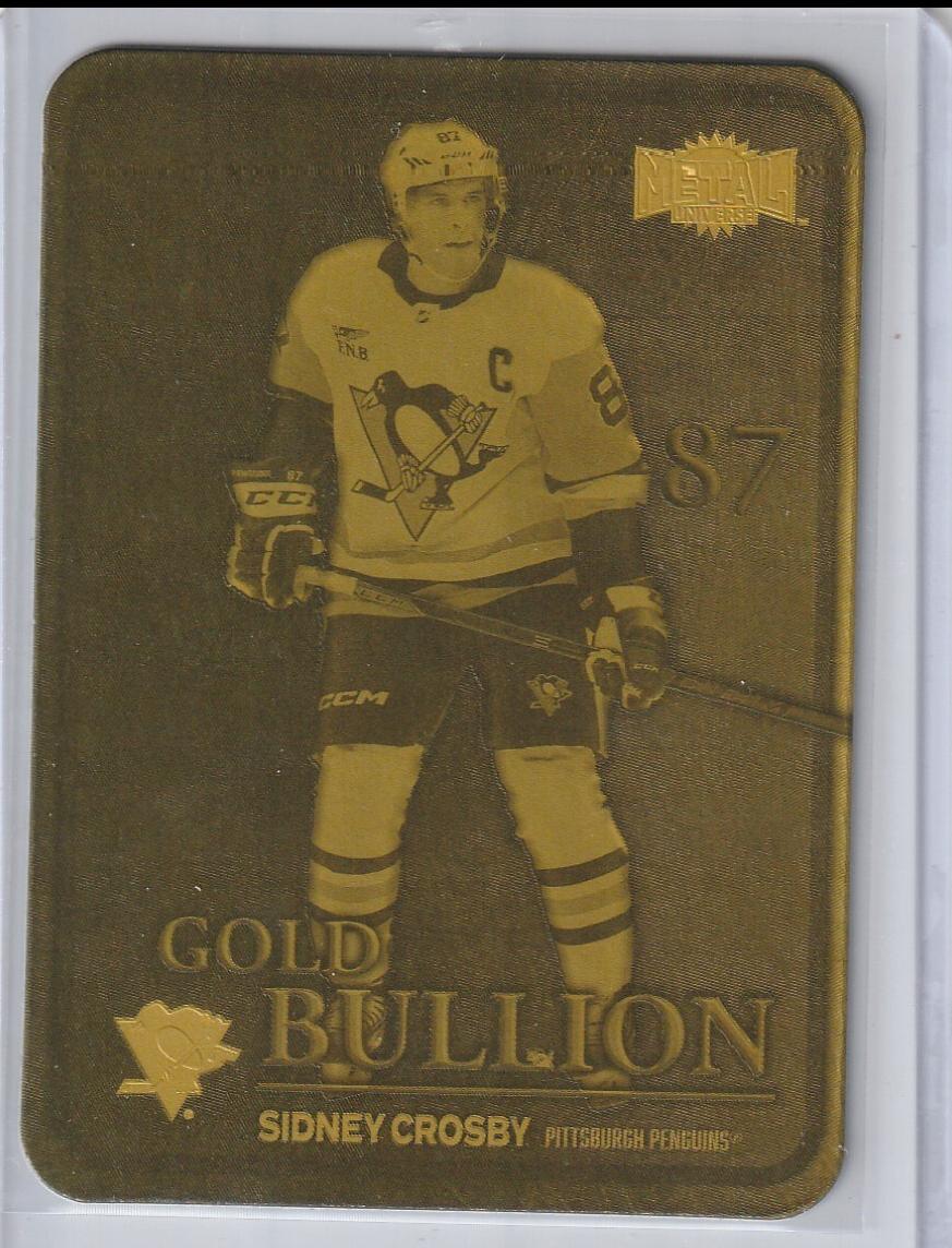 Sidney Crosby #GB-27 Hockey Cards 2024 SkyBox Metal Universe Gold Bullion