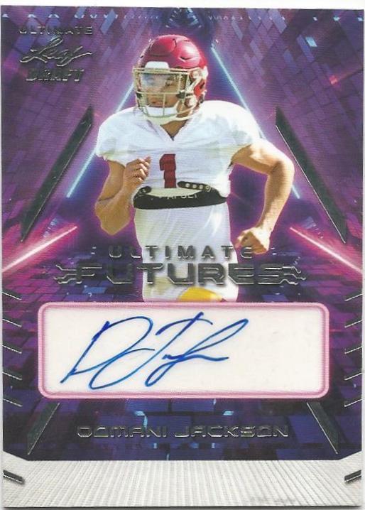 Domani Jackson #UF-DJ1 Football Cards 2022 Leaf Ultimate Draft Futures Autographs