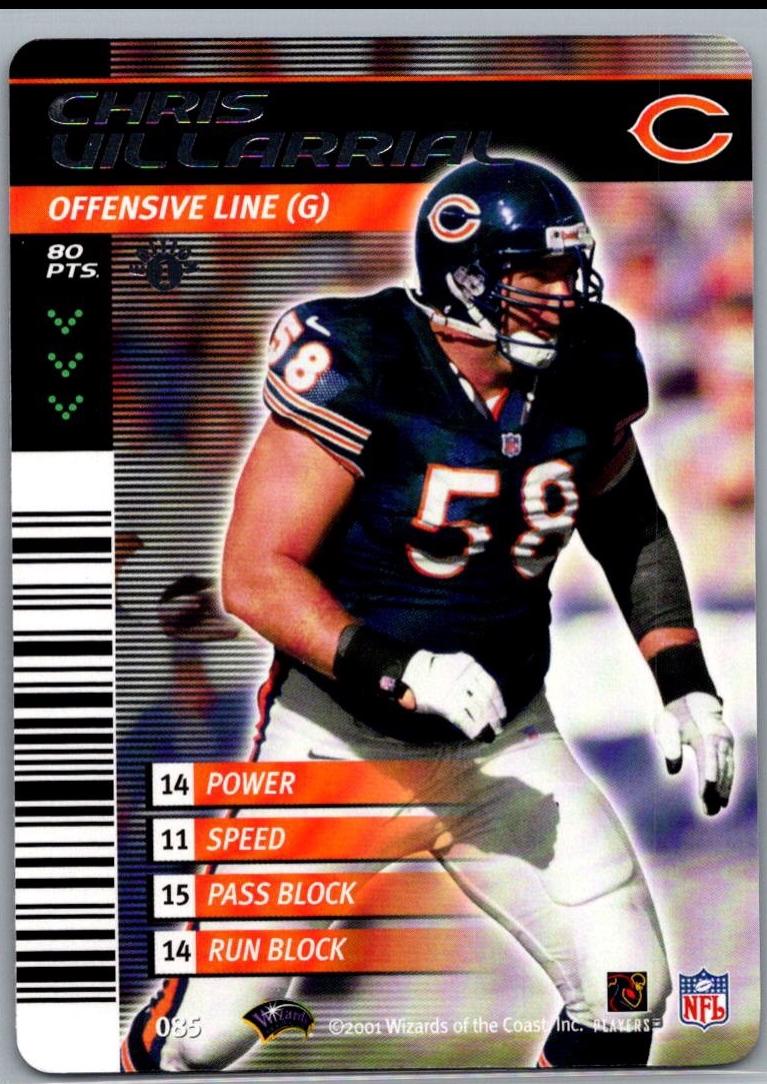 Chris Villarrial #85 2001 NFL Showdown