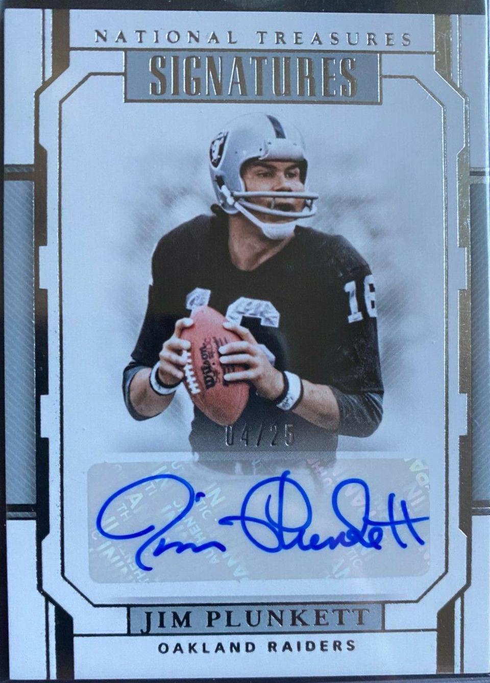 Jim Plunkett Football Cards 2018 National Treasures Signatures