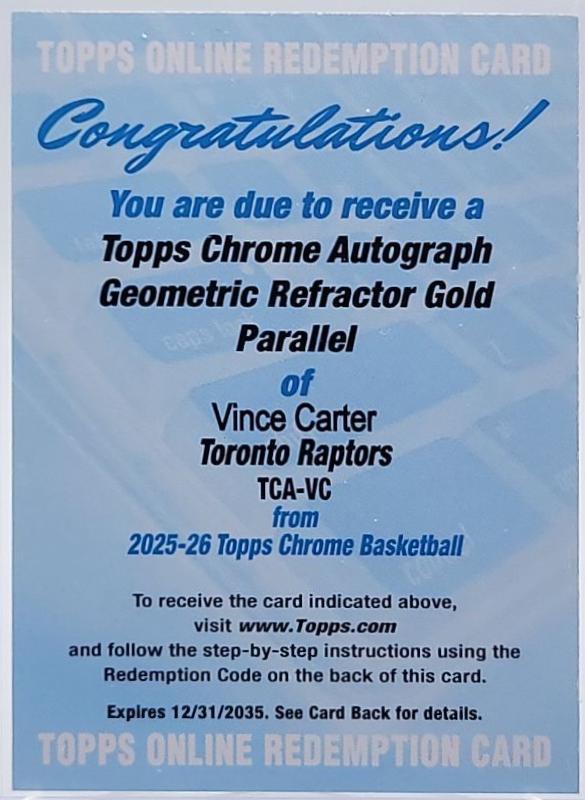 Vince Carter [Refractor Geometric Gold] #TCA-VC