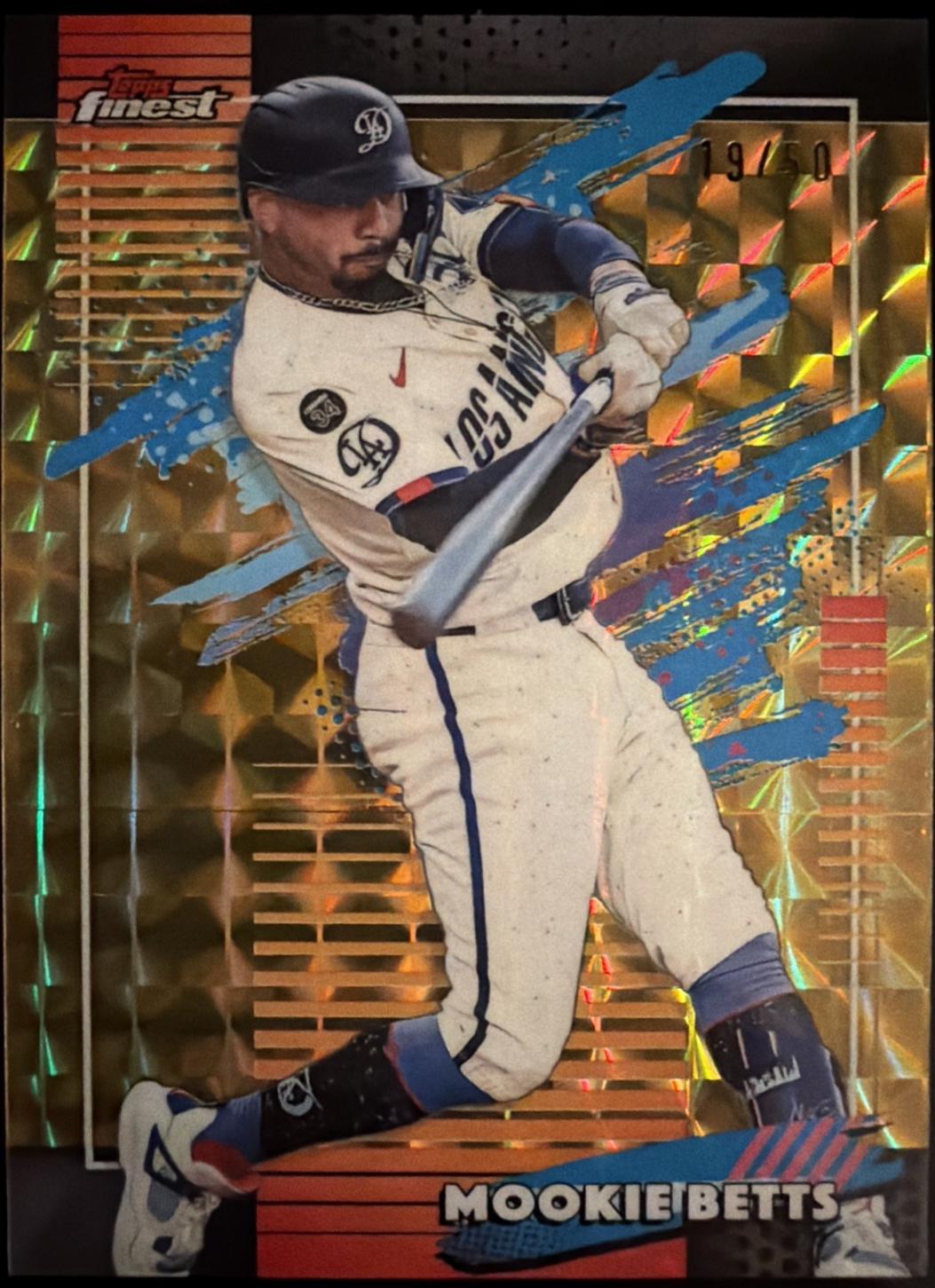 2026 Topps Finest Mookie Betts [Gold Geometric Refractor] #129 card