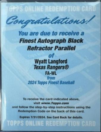 Wyatt Langford [Black Refractor] #FA-WL