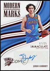 Josh Giddey [Red] #IMO-JGD Basketball Cards 2022 Panini Immaculate Modern Marks Autograph Prices
