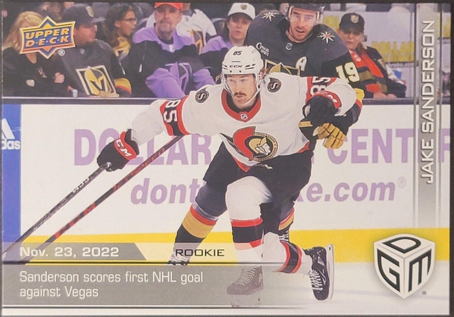 Jake Sanderson #21 Hockey Cards 2022 Upper Deck Game Dated Moments