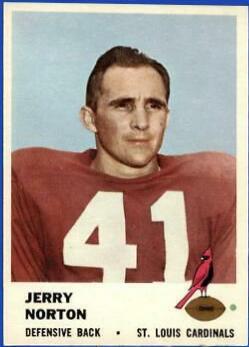 Jerry Norton #26 Football Cards 1961 Fleer