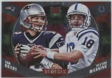 Tom Brady, Peyton Manning #NM-12 Football Cards 2017 Panini Vertex Nemeses