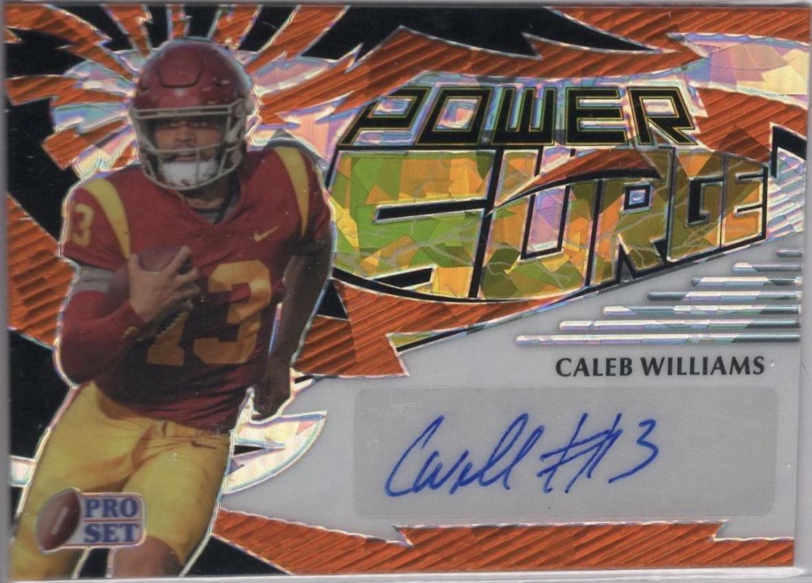 Caleb Williams #PS-CW1 2022 Pro Set Metal Power Surge Autographs Prismatic Silver Football
