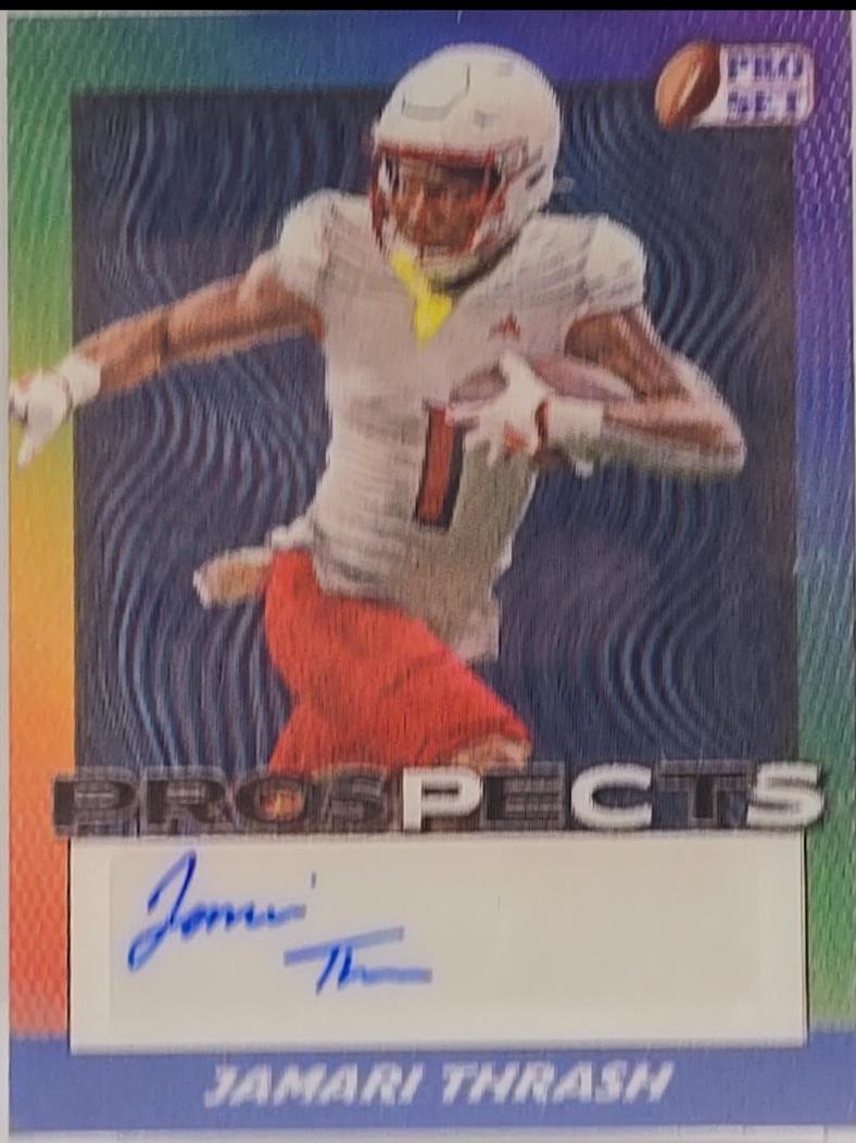 Jamari Thrash #PR-JT1 2024 Pro Set Metal Prospects Lenticular Football