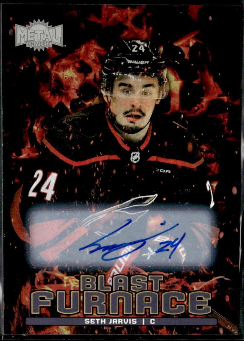 Seth Jarvis #BF-11 Hockey Cards 2024 SkyBox Metal Universe Blast Furnace Autograph