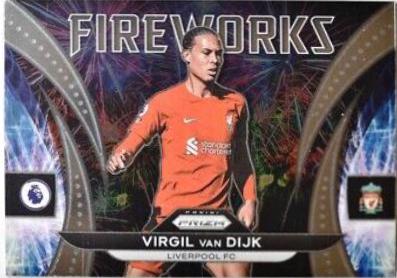 Virgil van Dijk #13 Soccer Cards 2022 Panini Prizm Premier League Fireworks
