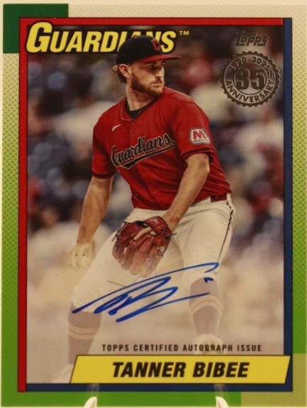 Tanner Bibee #90B2-TBI 2025 Topps 1990 Autograph Baseball