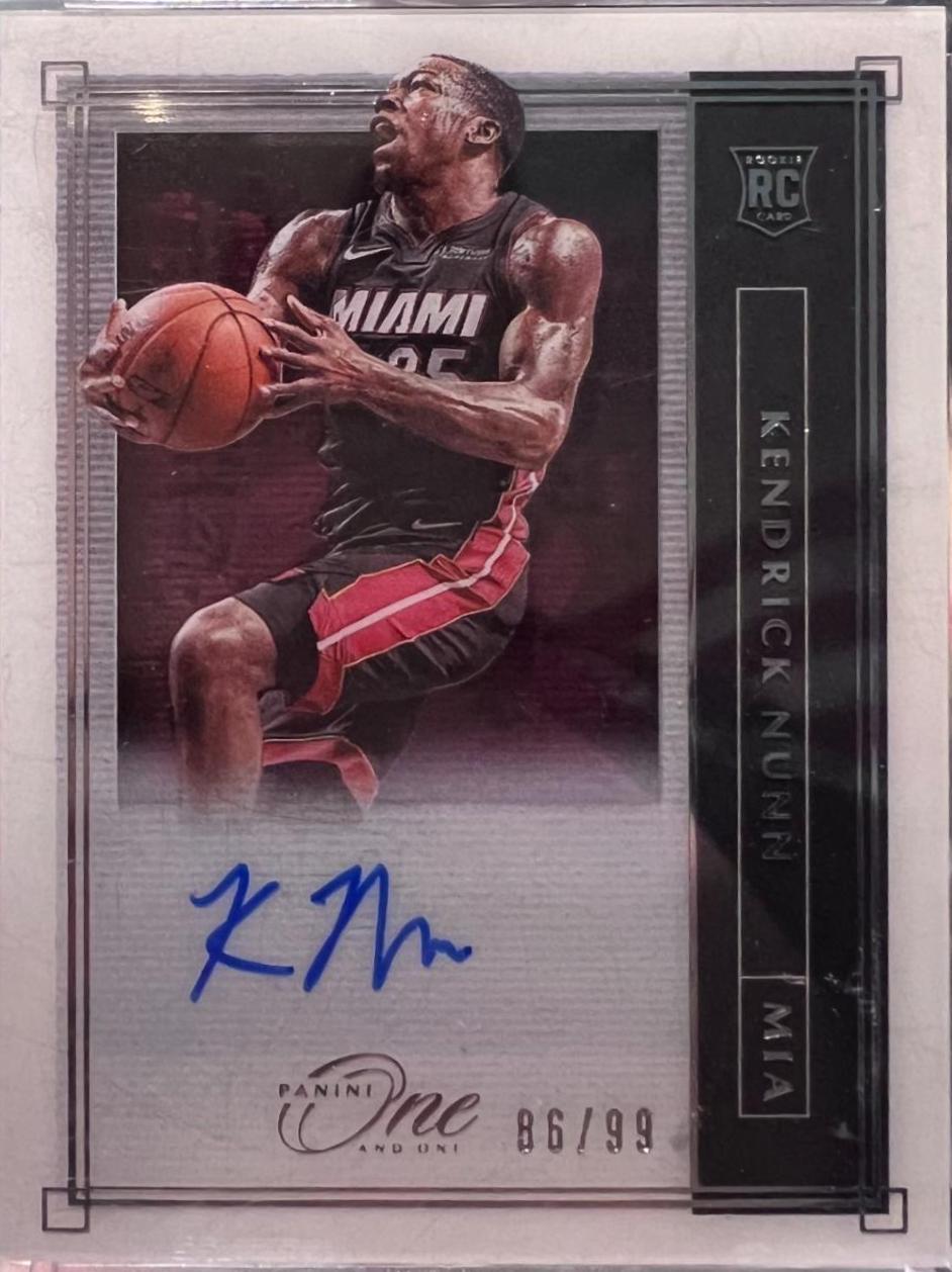 Kendrick Nunn #86 Basketball Cards 2019 Panini One and One Rookie Autographs