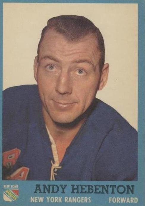 Andy Hebenton #54 Hockey Cards 1962 Topps