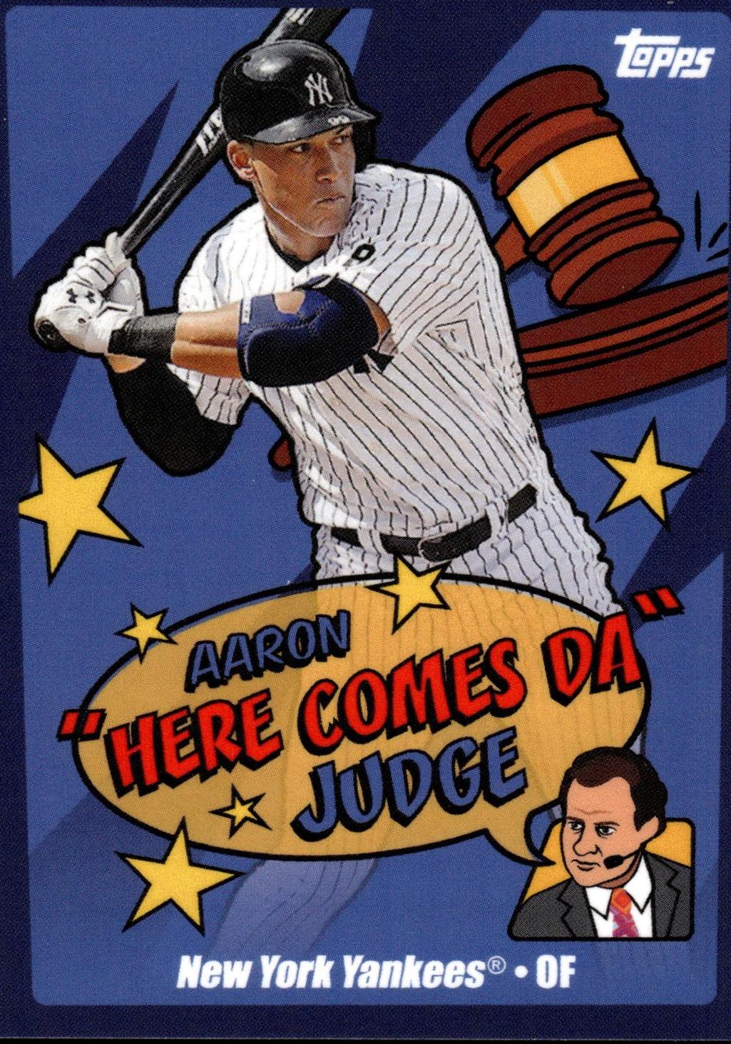 Aaron Here Comes Da Judge #BIN-2 Baseball Cards 2024 Topps x Chris Berman Boomer’s Illustrious Nicknames Background Variation