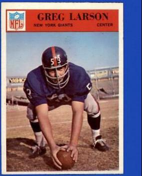 Greg Larson #124 1966 Philadelphia Football