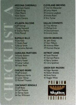 Checklist A #199 1995 Skybox Premium Football