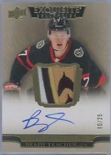 Brady Tkachuk #ER-BT Hockey Cards 2022 Upper Deck The Cup Exquisite Endorsements Relic Autograph