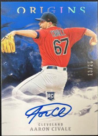 Aaron Civale #24 Baseball Cards 2020 Panini Chronicles Origins Signatures