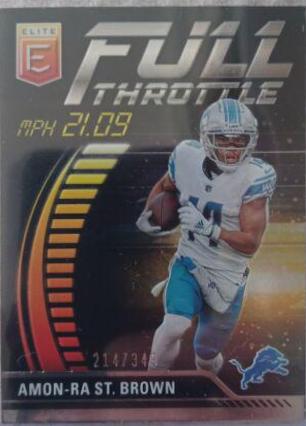 Amon Ra St. Brown #FT-AB Football Cards 2023 Panini Donruss Elite Full Throttle