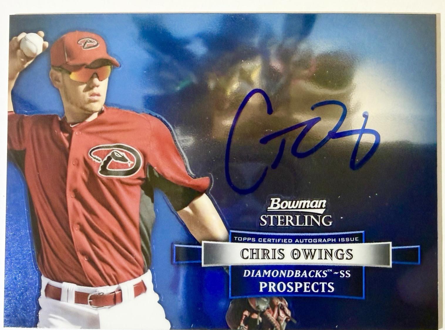 Chris Owings #CO 2012 Bowman Sterling Autograph Prospects Baseball