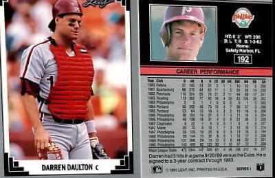 Darren Daulton #192 Baseball Cards 1991 Leaf