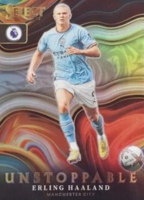 Erling Haaland #20 Soccer Cards 2022 Panini Select Premier League Unstoppable