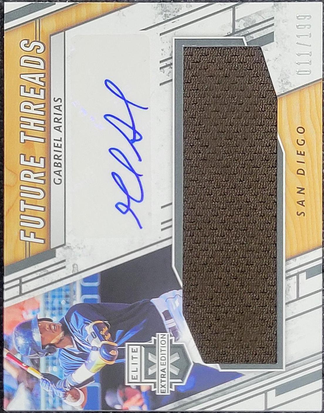Gabriel Arias #FTS-GA Baseball Cards 2019 Panini Elite Extra Edition Future Threads Signatures