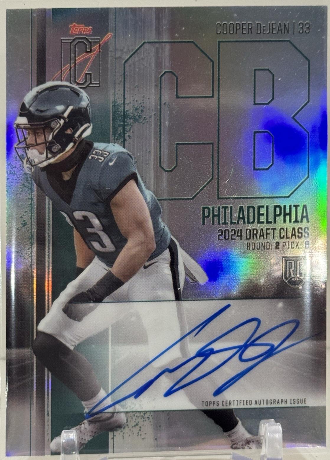 Cooper Dejean #RCV-CDE Football Cards 2024 Topps Signature Class Rookie Chrome Autograph Variation