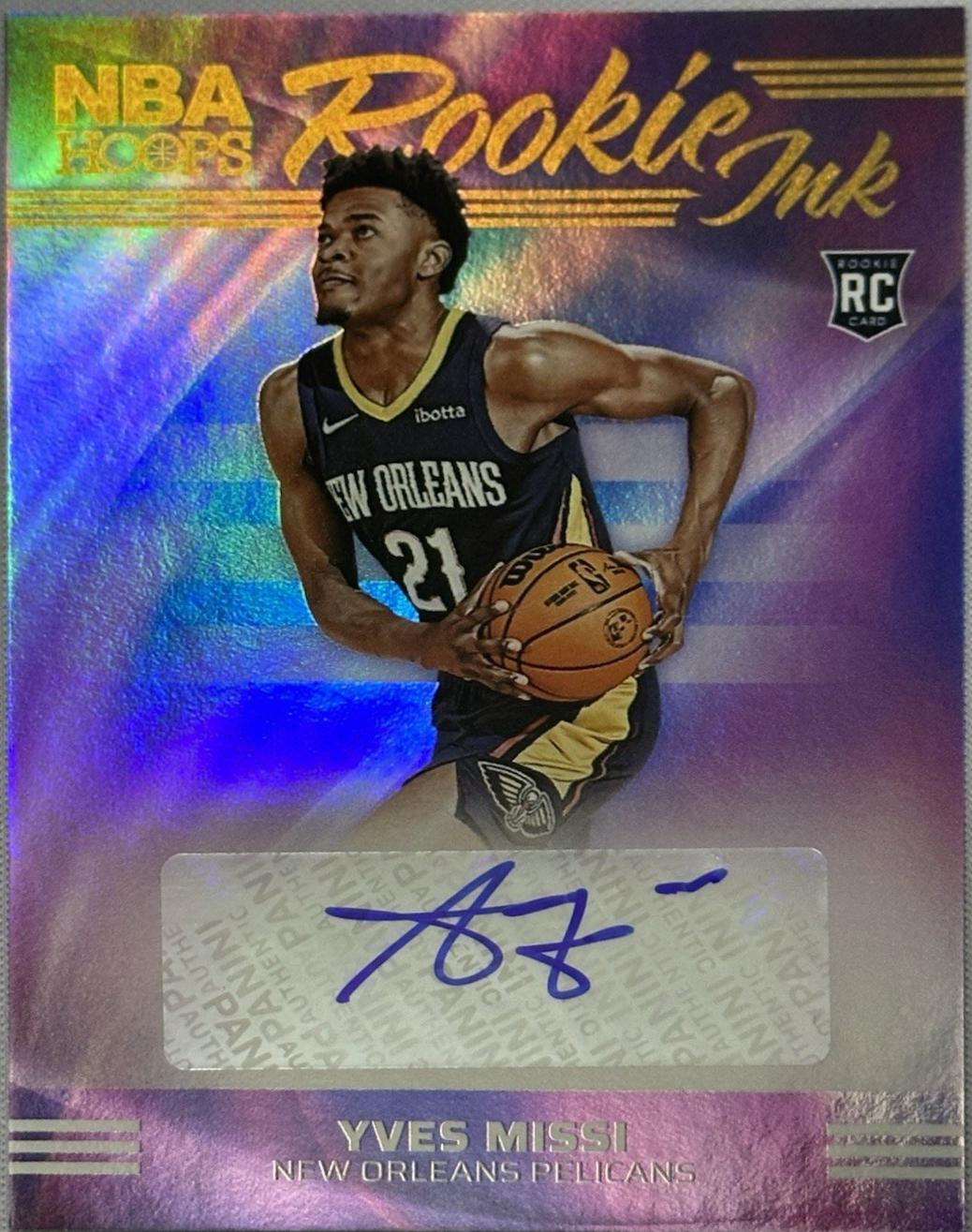 Yves Missi #17 Basketball Cards 2024 Panini NBA Hoops Rookie Ink