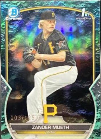 Zander Mueth [Aqua Lunar Crater] #BDC-131 Prices | 2023 Bowman Draft ...